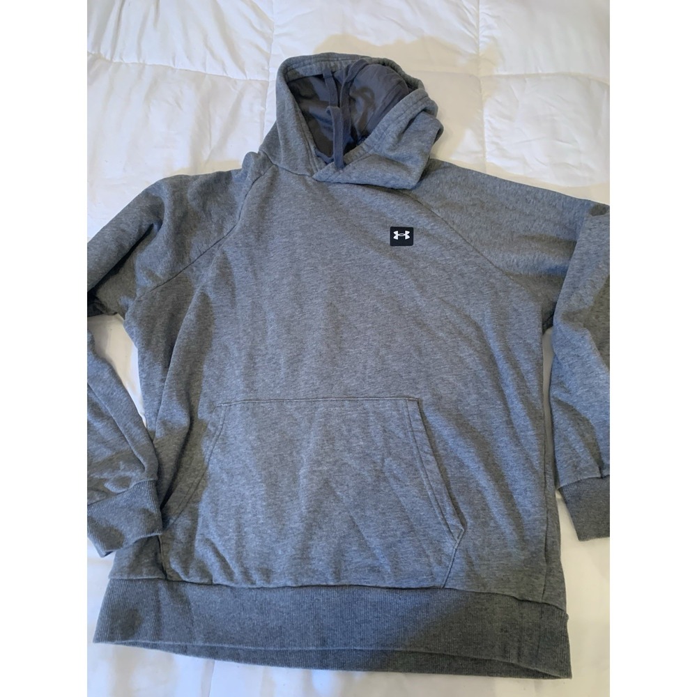 Under Armour Men's Hoodie Size L Grey Loose Fit Fleece Pullover - Picture 1 of 9